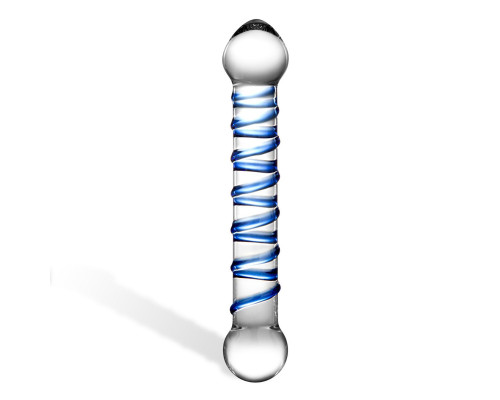 Заказать Прозрачный фаллос с голубой спиралью Spiral Dildo - 17 см. Заказать Прозрачный фаллос с голубой спиралью Spiral Dildo - 17 см.