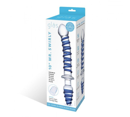 Двусторонний фаллоимитатор с анальной пробкой Mr. Swirly Dildo   Butt Plug - 25 см.