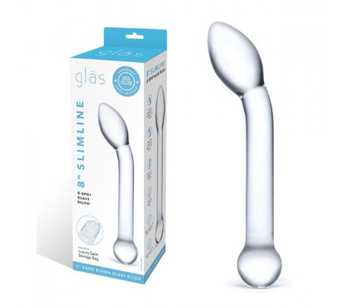 Прозрачный стеклянный фаллос для точки G Slimline G-Spot - 20 см. Прозрачный стеклянный фаллос для точки G Slimline G-Spot - 20 см.