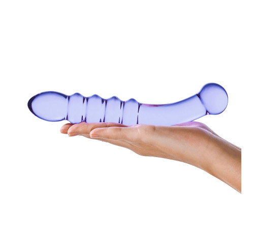 фиолетовый фаллоимитатор из стекла Purple Rain - 22,9 см.