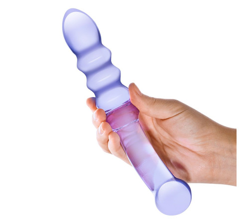 фиолетовый фаллоимитатор из стекла Purple Rain - 22,9 см.