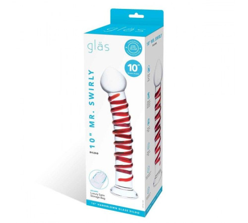 Прозрачный стимулятор с красной спиралью 10 Mr. Swirly Dildo - 25,4 см. Прозрачный стимулятор с красной спиралью 10 Mr. Swirly Dildo - 25,4 см.