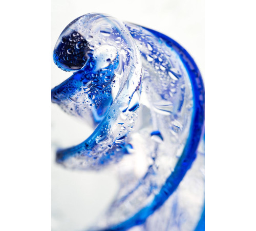 Прозрачный спиралевидный стимулятор из стекла - 18,5 см.