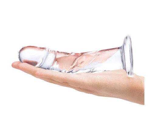 Стеклянный фаллоимитатор из стекла 7’’ Curved Realistic Glass Dildo With Veins - 15,9 см.