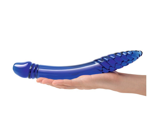 Синий двусторонний стеклянный стимулятор 11’’ Double-sided Glass Dildo For G-Spot P-Spot Stimulation - 28 см.