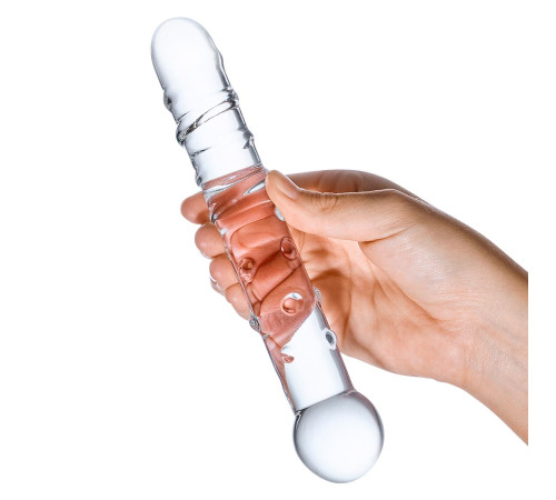 Стеклянная прозрачная палочка-фаллос Callisto Clear Glass Dildo - 18 см.