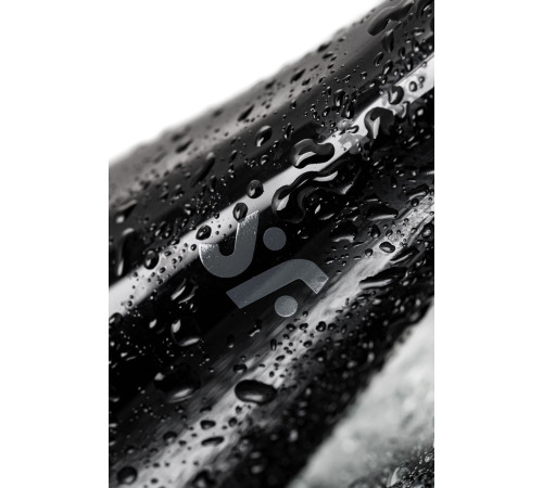 Черный двусторонний фаллоимитатор Dazzling Crystal 1 - 18,5 см.