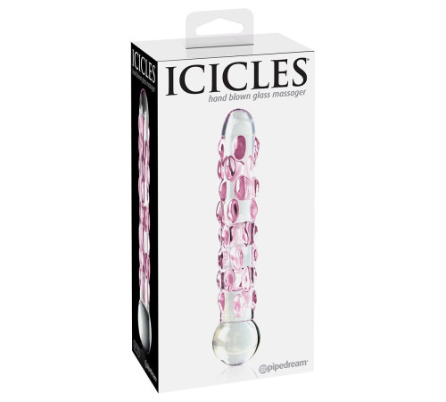 Стеклянный фаллоимитатор Icicles №7 - 17,8 см.