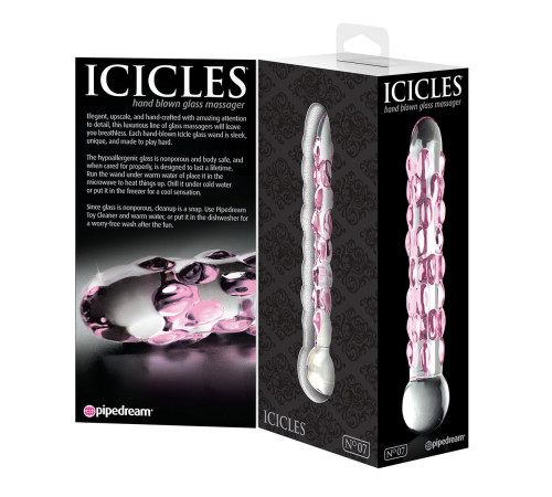 Стеклянный фаллоимитатор Icicles №7 - 17,8 см.