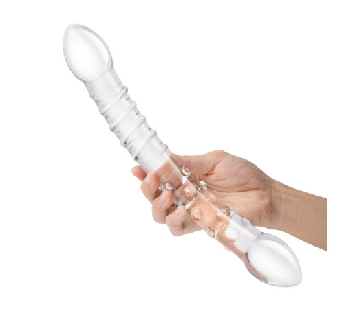 Двусторонний стеклянный фаллоимитатор 12’’ Girthy Double Trouble Glass Dildo - 30 см.