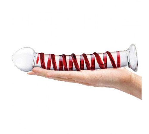 Прозрачный стимулятор с красной спиралью 10 Mr. Swirly Dildo - 25,4 см. Прозрачный стимулятор с красной спиралью 10 Mr. Swirly Dildo - 25,4 см.