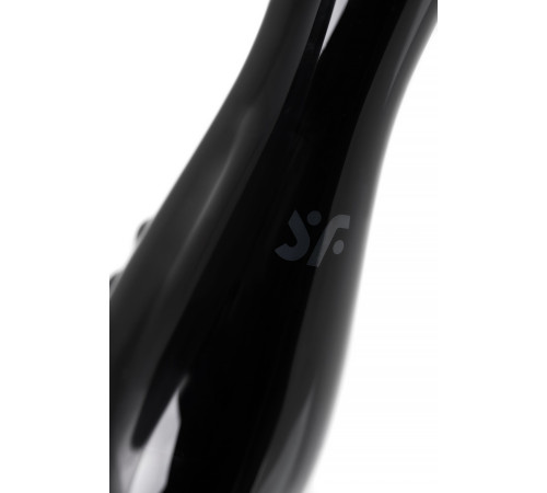 Черный двусторонний фаллоимитатор Dazzling Crystal 1 - 18,5 см.