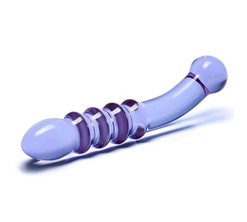 фиолетовый фаллоимитатор из стекла Purple Rain - 22,9 см.