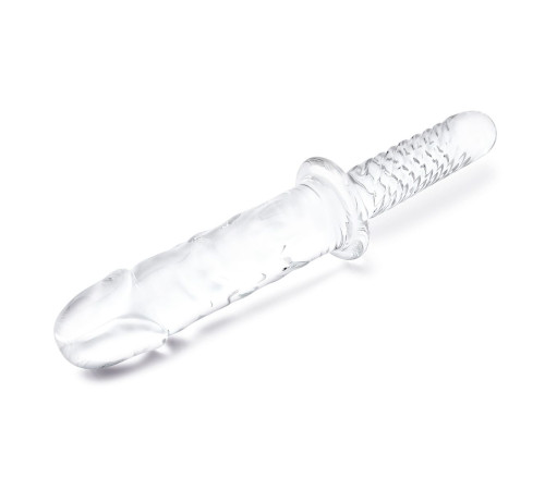 Стеклянный фаллоимитатор с рукоятью 11’’ Girthy Cock Double Ended With Handle - 28 см.