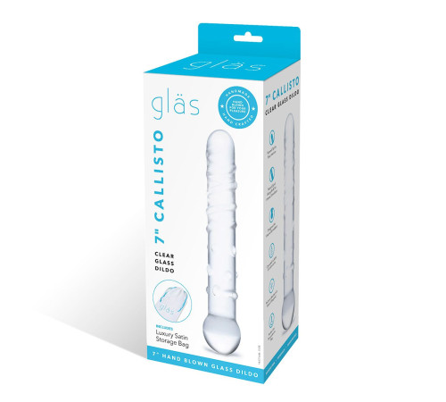 Стеклянная прозрачная палочка-фаллос Callisto Clear Glass Dildo - 18 см.