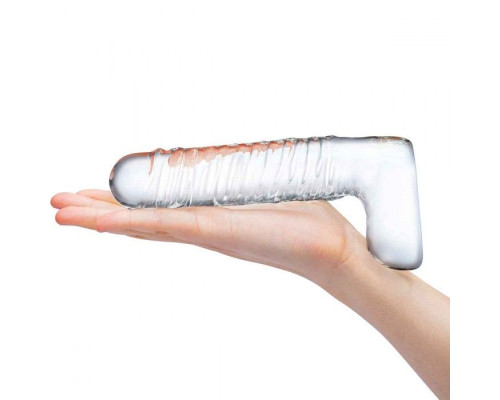 Заказать Прозрачный фаллоимитатор 8  Realistic Ribbed Glass Dildo - 20,3 см.