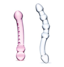Набор из 2 стеклянных двухголовых фаллоимитаторов Pleasure Set