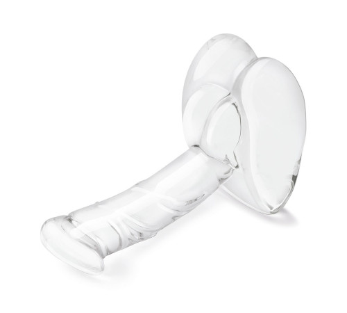 Стеклянный фаллоимитатор на подставке 7,5’’ Rideable Standing Glass Cock With Stability Base - 19 см.