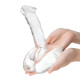 Заказать Стеклянный фаллоимитатор на подставке 7,5’’ Rideable Standing Glass Cock With Stability Base - 19 см.