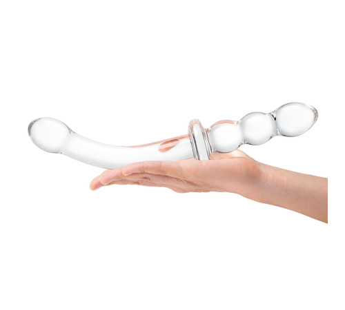 Изогнутый стеклянный фаллоимитатор 12’’ Girthy Ribbed G-Spot Glass Dildo With Handle Grip Double Ended - 30 см. Изогнутый стеклянный фаллоимитатор 12’’ Girthy Ribbed G-Spot Glass Dildo With Handle Grip Double Ended - 30 см.