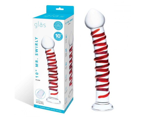 Заказать Прозрачный стимулятор с красной спиралью 10 Mr. Swirly Dildo - 25,4 см. Заказать Прозрачный стимулятор с красной спиралью 10 Mr. Swirly Dildo - 25,4 см.