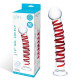 Заказать Прозрачный стимулятор с красной спиралью 10 Mr. Swirly Dildo - 25,4 см.