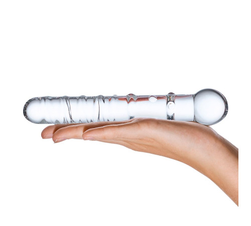 Стеклянная прозрачная палочка-фаллос Callisto Clear Glass Dildo - 18 см.