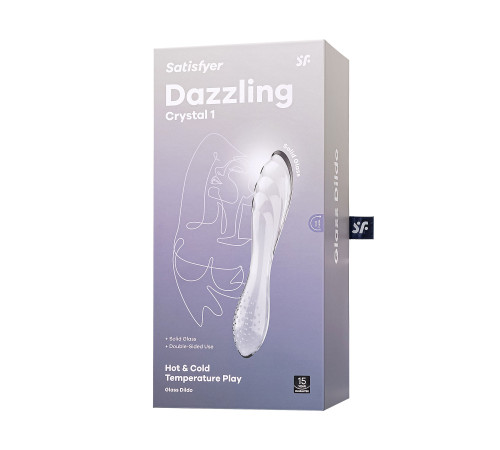Прозрачный двусторонний стеклянный фаллоимитатор Dazzling Crystal 1 - 18,5 см.