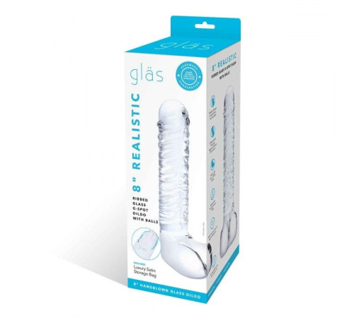 Прозрачный фаллоимитатор 8 Realistic Ribbed Glass Dildo - 20,3 см. Прозрачный фаллоимитатор 8 Realistic Ribbed Glass Dildo - 20,3 см.