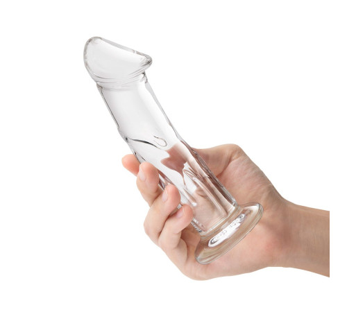 Прозрачный стеклянный фаллоимитатор 6’’ Glass Dildo With Veins   Flat Base - 15,2 см.