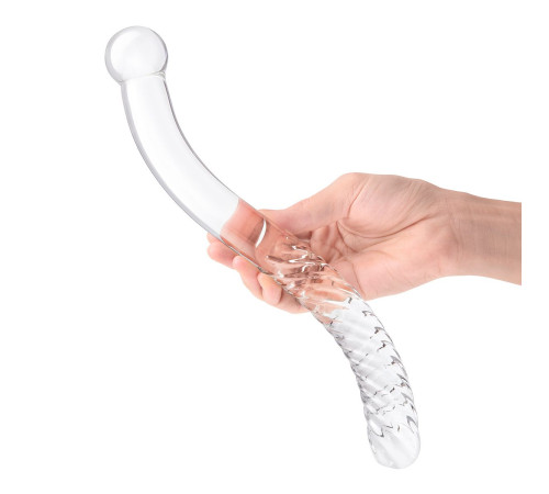 Стеклянный фаллоимитатор 11’’ Glass Pelvic Wand Double Ended - 28 см.