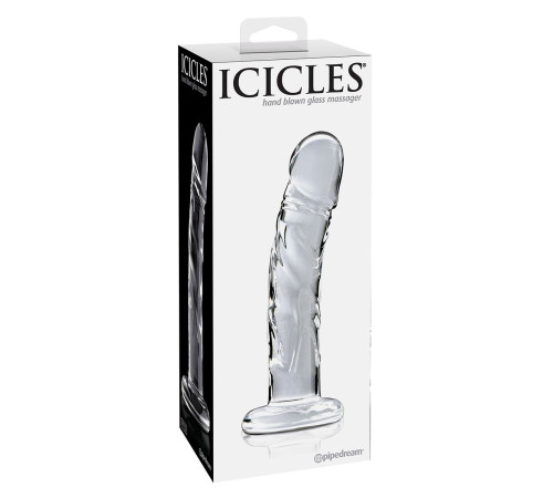 Прозрачный стеклянный фаллоимитатор Icicles №62 - 16,5 см.