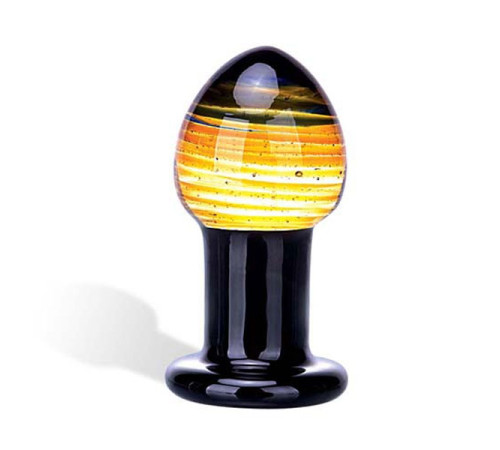 Яркая стеклянная втулка для анальной стимуляции,  9 см