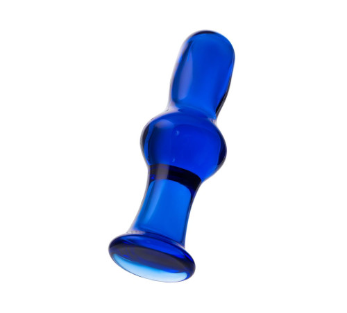 Синяя стеклянная анальная втулка - 13,5 см.