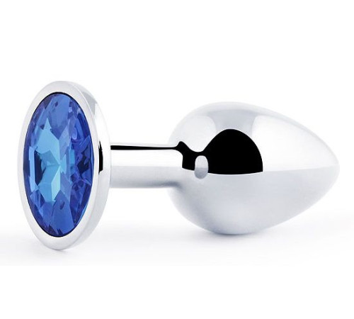 Анальное украшение SILVER PLUG SMALL с синим кристаллом - 7,2 см. Анальное украшение SILVER PLUG SMALL с синим кристаллом - 7,2 см.