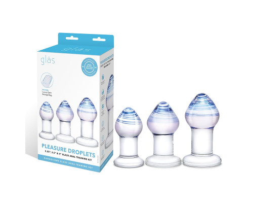 Заказать Набор из 3 стеклянных анальных пробок Pleasure Droplets Plug Set