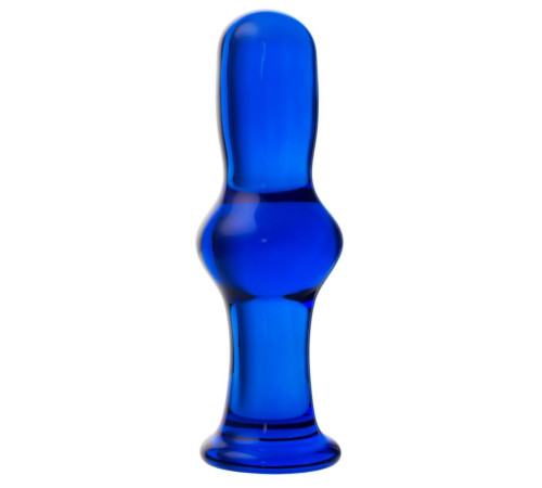 Синяя стеклянная анальная втулка - 13,5 см.