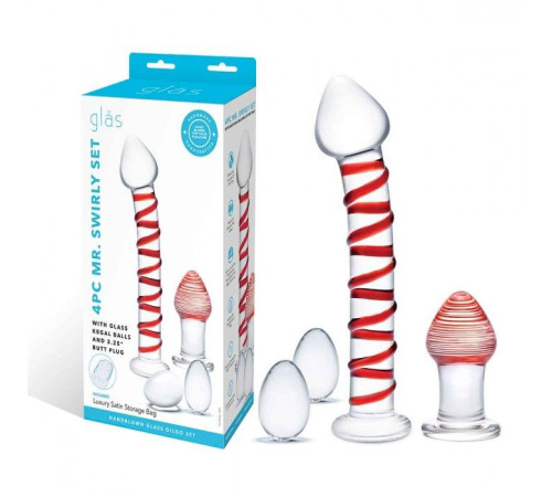 Набор из 4 стеклянных предметов Mr. Swirly Set Набор из 4 стеклянных предметов Mr. Swirly Set