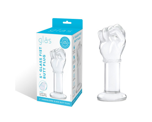 Заказать Стеклянный плаг в форме сжатой в кулак руки 5’’ Glass Fist Butt Plug - 13 см.