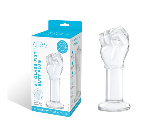 Стеклянный плаг в форме сжатой в кулак руки 5’’ Glass Fist Butt Plug - 13 см.