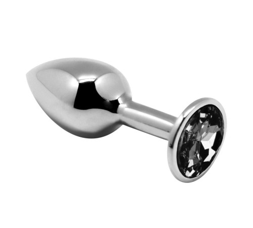 Серебристая анальная втулка с черным кристаллом Mini Metal Butt Plug Size S - 7 см. Серебристая анальная втулка с черным кристаллом Mini Metal Butt Plug Size S - 7 см.