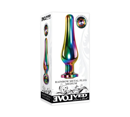 Радужная металлическая пробка Rainbow Metal Plug Medium - 11,1 см. Радужная металлическая пробка Rainbow Metal Plug Medium - 11,1 см.