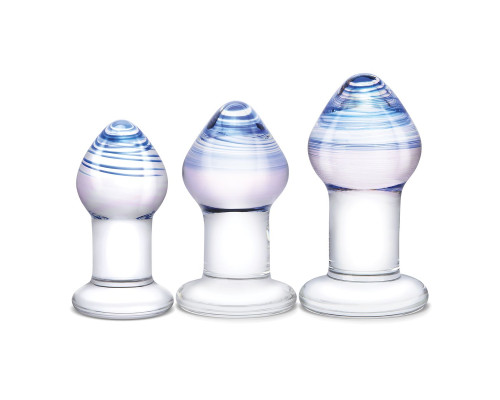 Заказать Набор из 3 стеклянных анальных пробок Pleasure Droplets Plug Set
