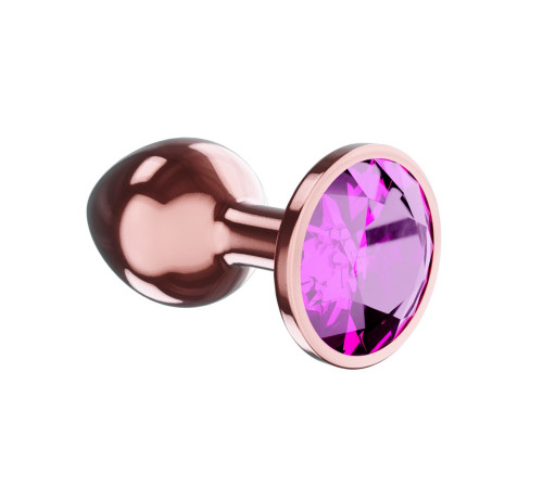 Пробка цвета розового золота с лиловым кристаллом Diamond Quartz Shine L - 8,3 см.