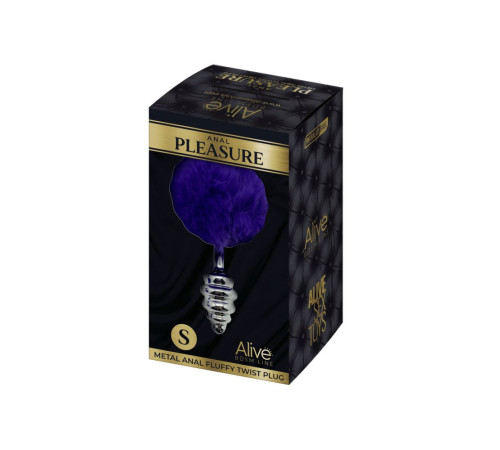 Анальная пробка Metal Anal Fluffly Twist Plug S с фиолетовым хвостиком Анальная пробка Metal Anal Fluffly Twist Plug S с фиолетовым хвостиком