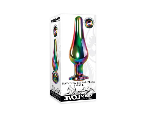 Радужная анальная пробка Rainbow Metal Plug Small - 9,4 см. Радужная анальная пробка Rainbow Metal Plug Small - 9,4 см.
