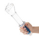 Заказать Стеклянный стимулятор в форме сжатой в кулак руки 11’’ Glass Fist Double Ended With Handle Grip - 28 см.