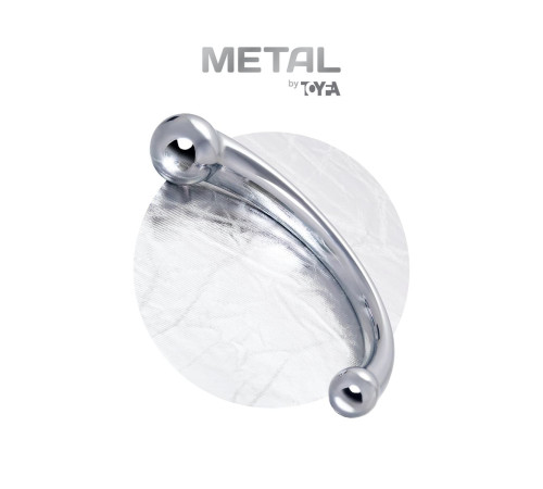 Серебристый двусторонний металлический дилдо - 21 см.