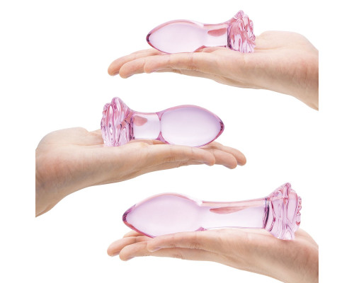 Заказать Набор из 3 стеклянных анальных пробок Rosebud Butt Plug Set Заказать Набор из 3 стеклянных анальных пробок Rosebud Butt Plug Set