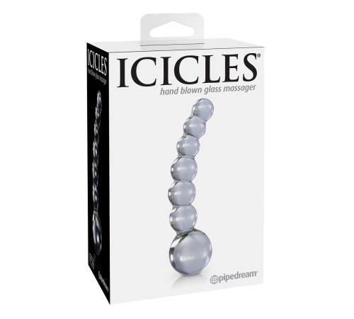 Прозрачный стеклянный стимулятор Icicles №66 - 12 см.